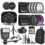Canon RF 50mm f/1.8 STM Lens - 19pc 64GB Pro Bundle International Version