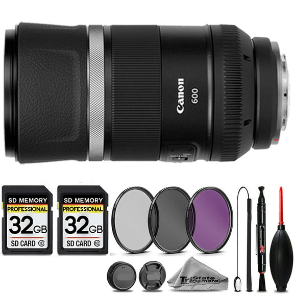 Canon RF 600mm f/11 IS STM Lens +3PC FILTER + 64GB STORAGE BUNDLE KIT (International Version)