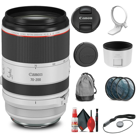 Canon RF 70-200mm F/2.8L IS USM Lens (3792C002) + Filter Kit + Cap Keeper + More (International Version)