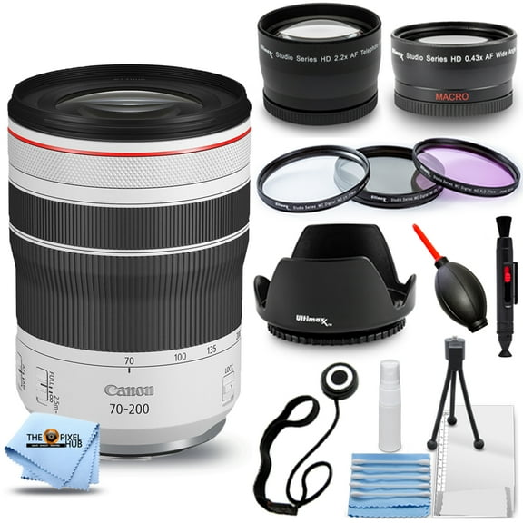 Canon RF 70-200mm f/4L IS USM Lens 4318C002 + Telephoto and Wide Angle Lenses
