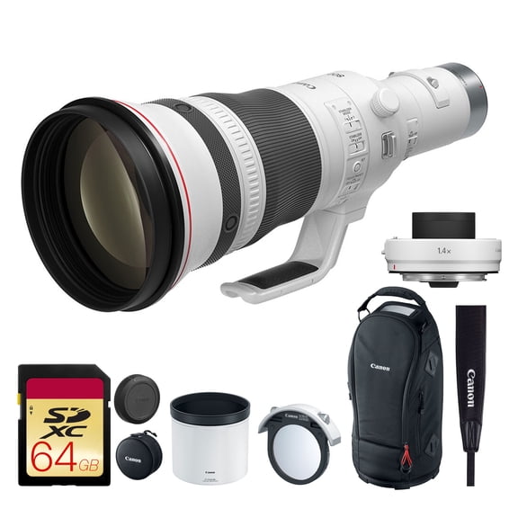 Canon RF 800mm f/5.6 L IS USM Lens Super-Telephoto Prime with Image Stabilization for Wildlife, Birding & Outdoor Photography (5055C002) + Canon Extender RF 1.4x + 64GB Memory Card