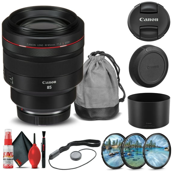 Canon RF 85mm F/1.2L USM Lens (3447C002) + Filter Kit + Cap Keeper + More (International Version)