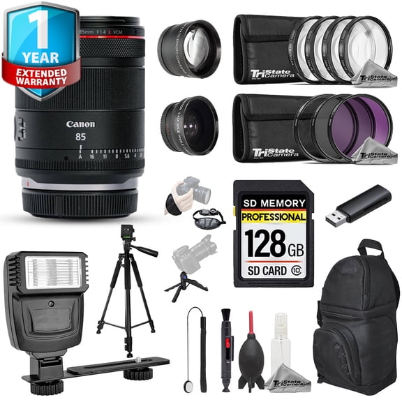 Canon RF 85mm f/1.4 L VCM Lens - 20pc 128GB Pro Kit + 1 Yr Warranty (International Version)