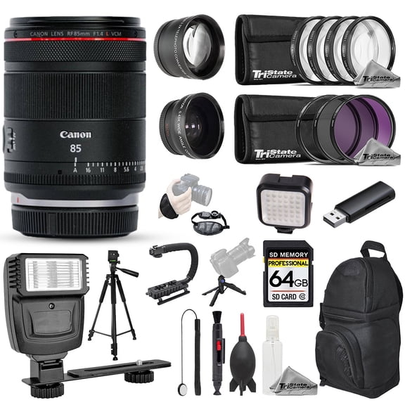 Canon RF 85mm f/1.4 L VCM Lens - 23pc 64GB Ultra Bundle (International Version)