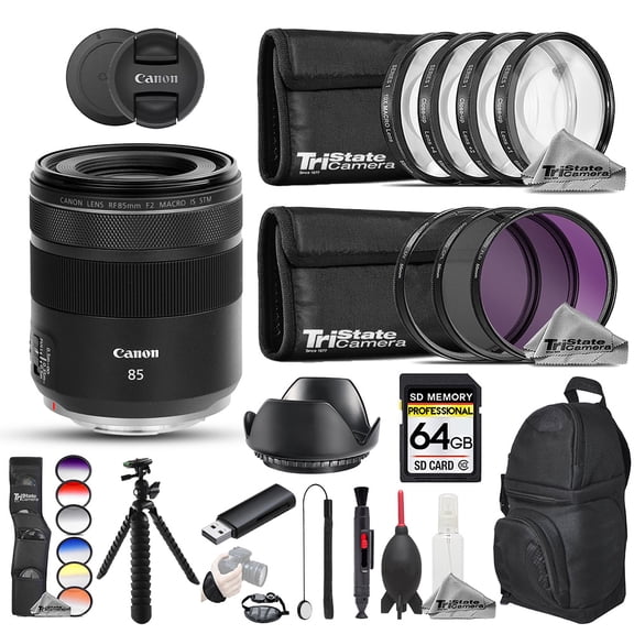 Canon RF 85mm f/2 Macro IS STM Lens - 23pc Pro Bundle (International Version)