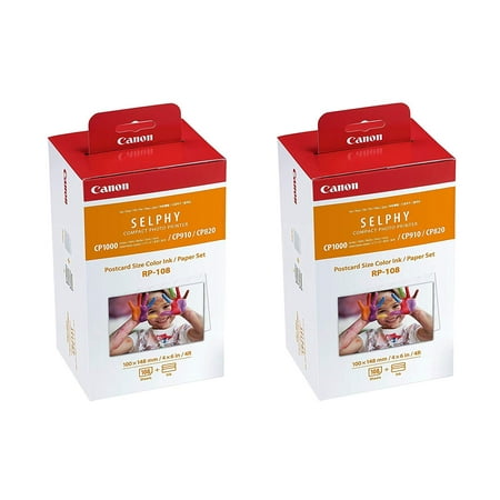 Canon RP-108 Acid-Free Photo Paper with Ink Set, 4" x 6", 20 Sheets, 2 Count, 2 Pack