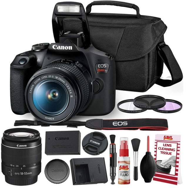 Canon Rebel T7 DSLR Camera with 18-55mm  Lens Kit and Carrying Case, Creative Filters, Cleaning Kit, and More