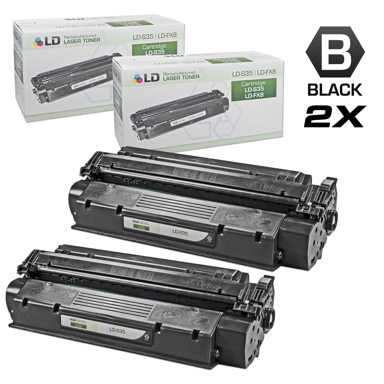 Canon Remanufactured S35 (7833A001AA) Set of 2 Black Laser Toner Cartridges - image 1 of 2