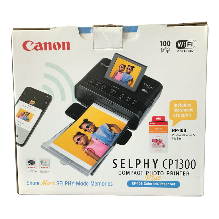 Canon SELPHY CP1300 Compact Photo Printer with RP-108 Ink/Paper