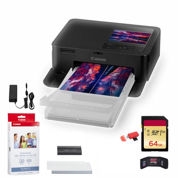 Canon SELPHY CP1500 Wireless Compact Dye-Sublimation Printer (Black) â€“ 4x6 Photo Prints(International Model)