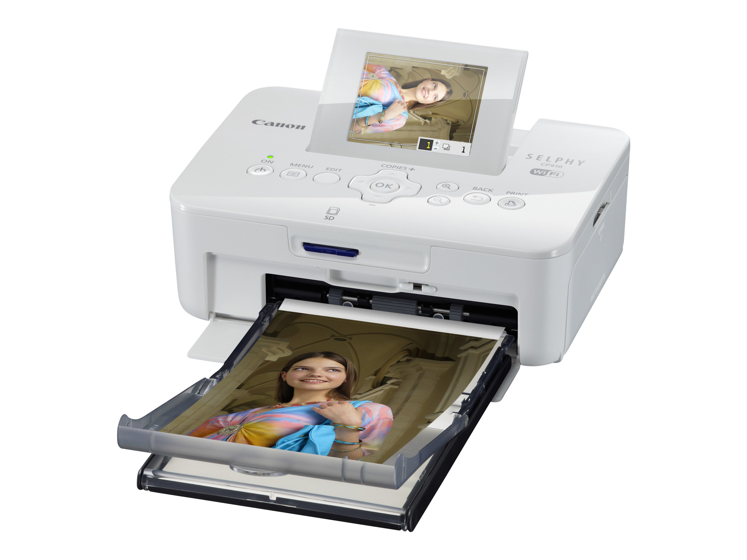 Canon SELPHY CP910 Dye Sublimation Printer, Color, Photo Print, Portable, 2.7" Display, White - image 1 of 2