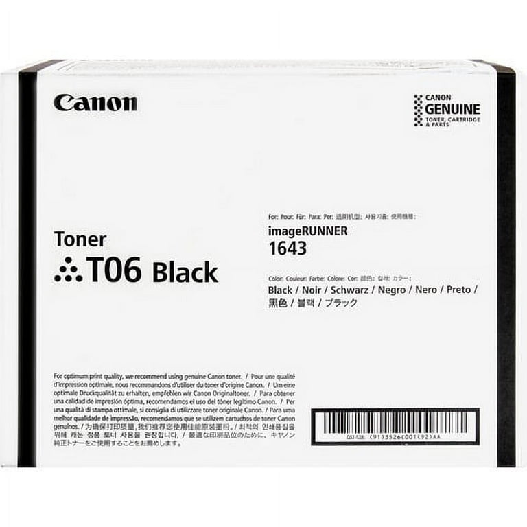 Canon T06 Original Laser Toner Cartridge - Black - 1 Each - 20500 Pages Canon T06 Original Laser Toner Cartridge - Black - 1 Each - 20500 Pages