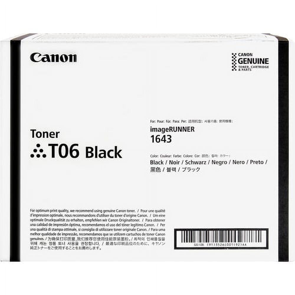 Canon T06 Original Laser Toner Cartridge - Black - 1 Each - 20500 Pages Canon T06 Original Laser Toner Cartridge - Black - 1 Each - 20500 Pages