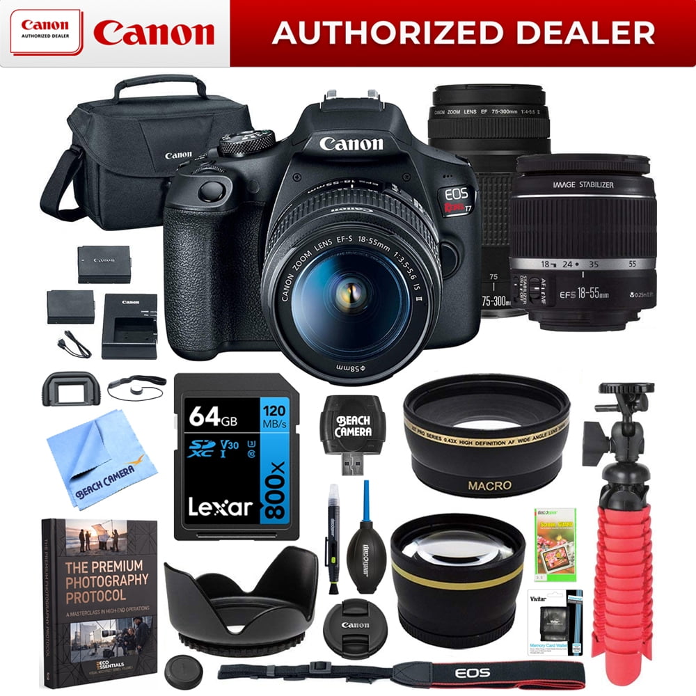 Canon 75-300mm & EF-S 18-55mm レンズセット Canon-T7-EOS-Rebel-DSLR-Camera