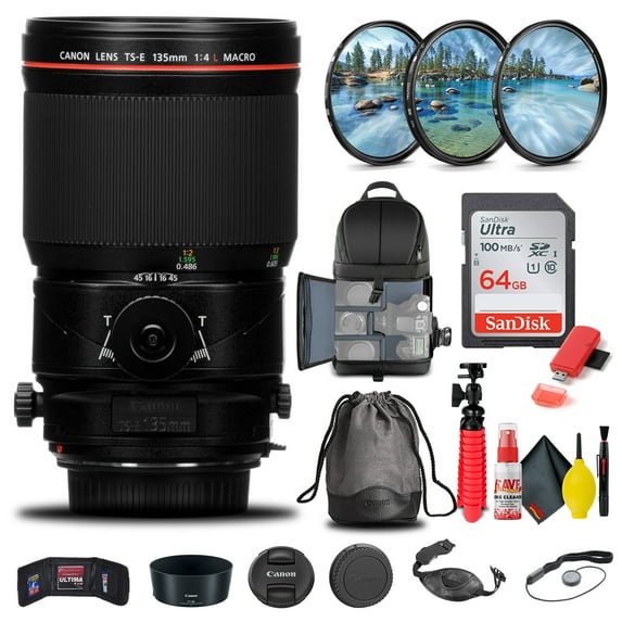 Canon TS-E 135mm F/4L Macro Tilt-Shift Lens (2275C002) + Filter Kit + More (International Version)