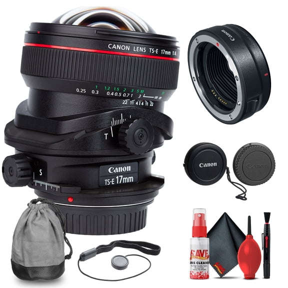Canon TS-E 17mm F/4L Tilt-Shift Lens with Canon Extender RF 1.4x + Cleaning Kit (International Version)