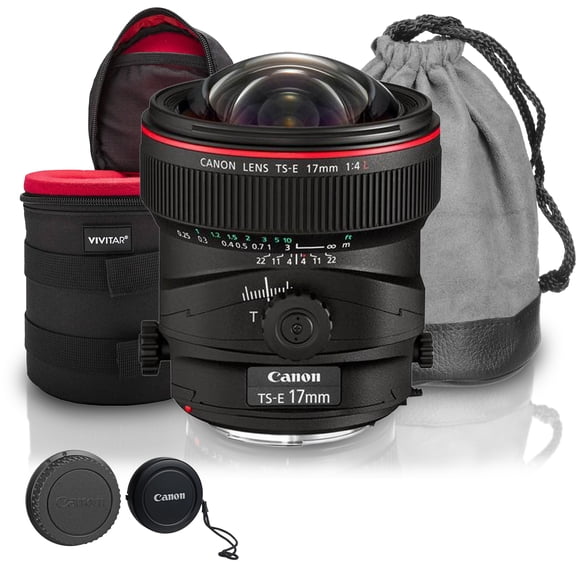 Canon TS-E 17mm f/4L Tilt-Shift Lens Bundle | Ultra-Wide Prime with Tilt & Shift Perspective Control, Manual Focus Design | For Architecture & Landscape Photos (3553B002) + Lens Case + Cleaning Kit