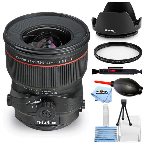 Canon TS-E 24mm f/3.5L II Tilt-Shift Lens 3552B002 (International Model)- 7PC Accessory Bundle
