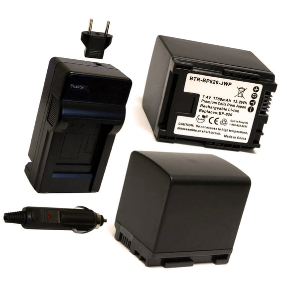 Canon VIXIA HF G70 Replacement Battery 1780mAh (2-Pack) with Single Charger