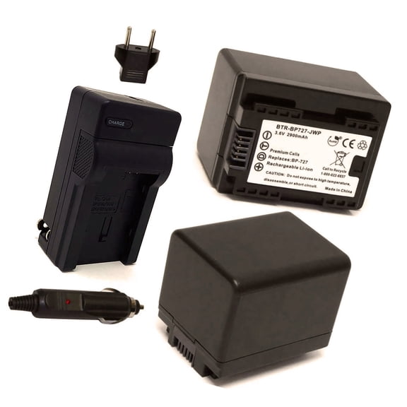 Canon VIXIA HF R400 Replacement Battery 2900mAh (2-Pack) with Single Charger