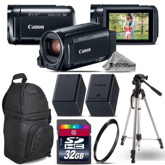 Canon VIXIA HF R800 57x Camcorder + Extra Battery + UV + Backpack - 32GB Bundle (International Version)