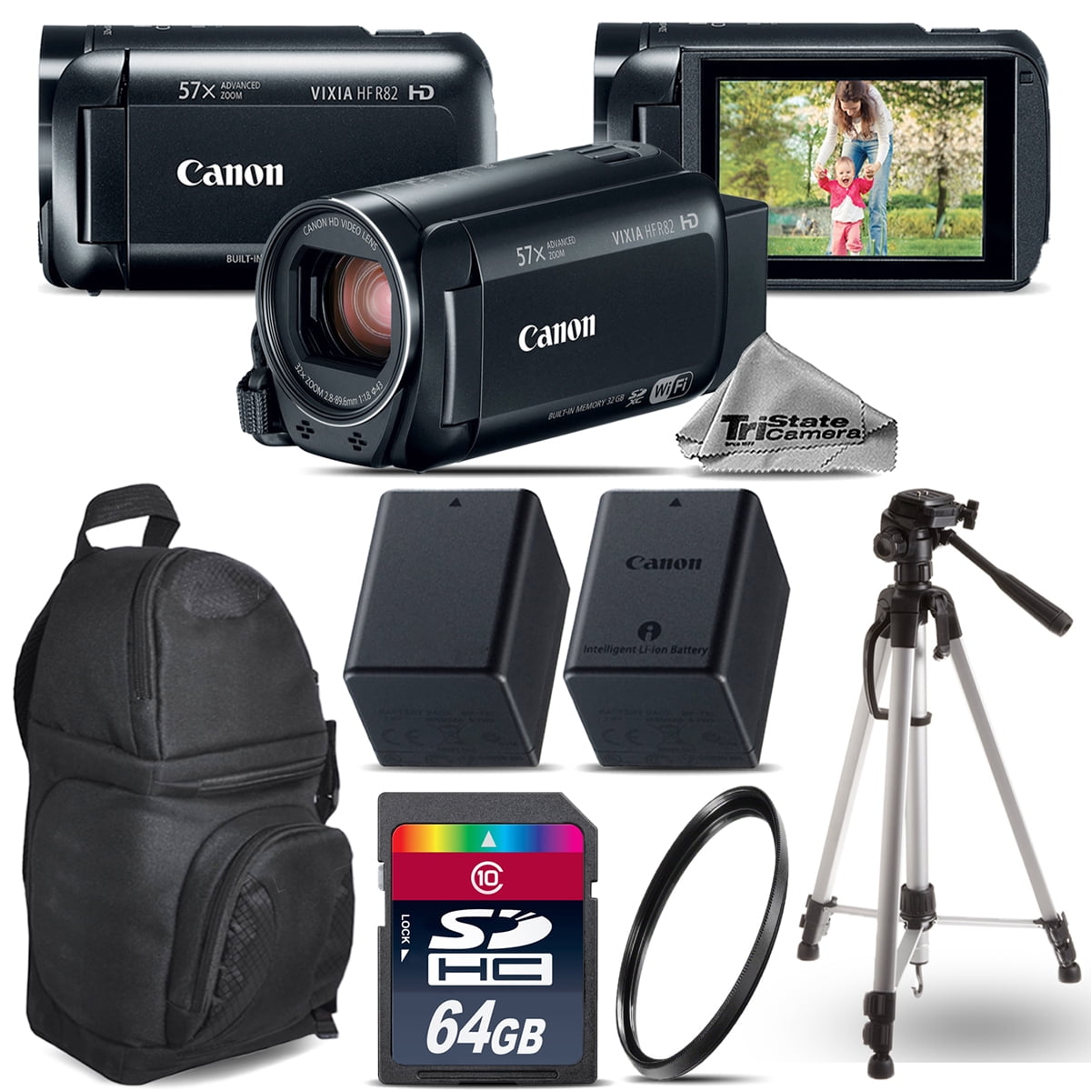 Canon VIXIA HF R800 Camcorder + Battery, UV Filter, 64GB Bundle