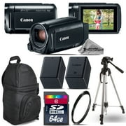 Canon VIXIA HF R800 57x Camcorder + Extra Battery + UV + Backpack - 64GB Bundle International Version