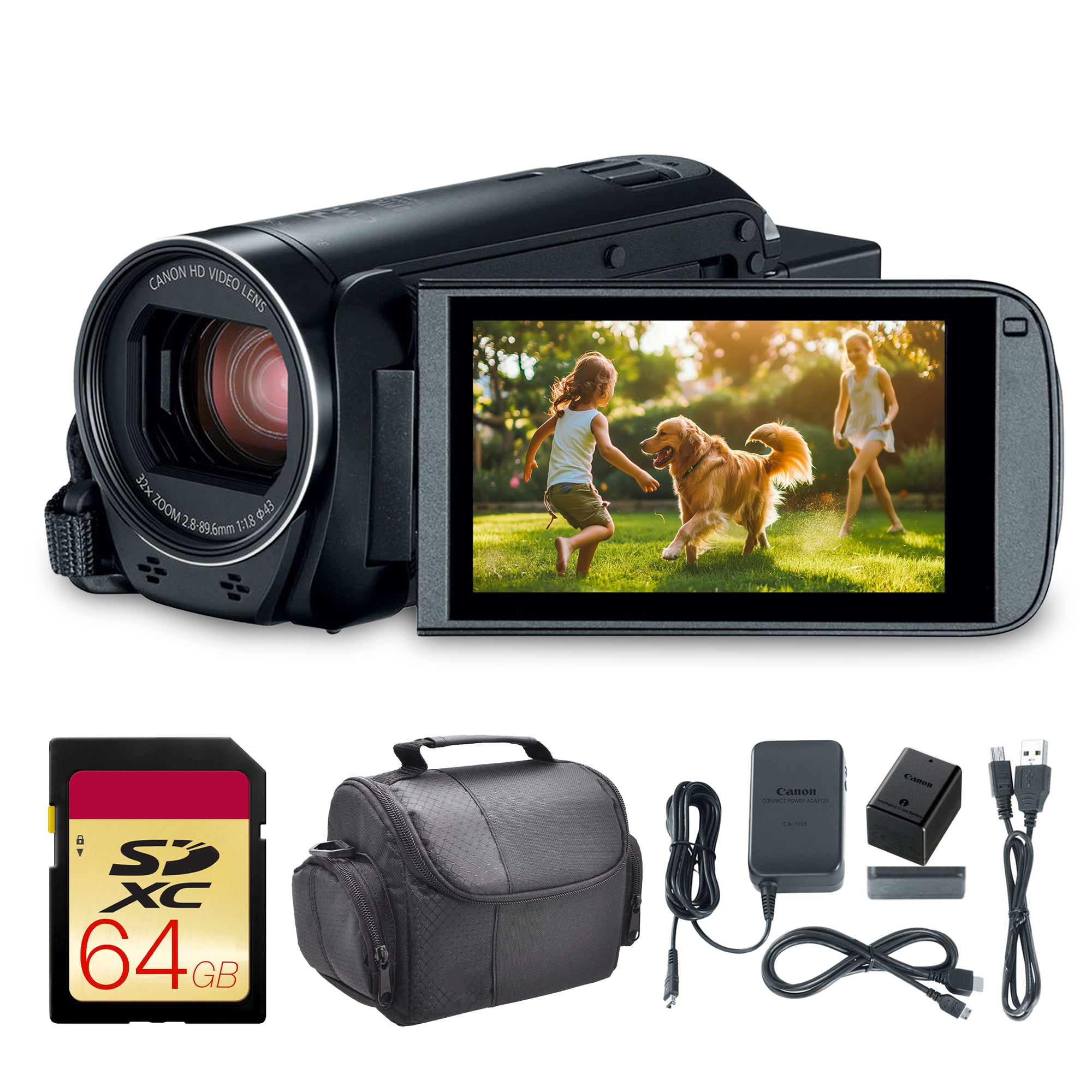 Black R800 Canon VIXIA HF R800 Camcorder (Black) Bundle | HD Video Camera with 57x ...
