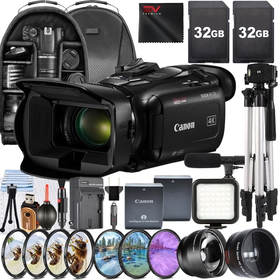 Canon Vixia HF G70 UHD 4K Camcorder with 2 Pack 32GB Memory Card + Backpack + Filter Kit + SV Premium Accessory Bundle (International Version)