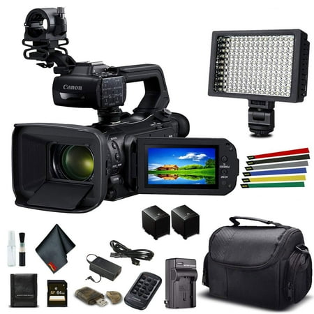 Canon XA55 Professional UHD 4K Camcorder (3668C002) WithExtra Battery, Soft Bag, 64GB Memory Card, LED Light, and More Base Bundle