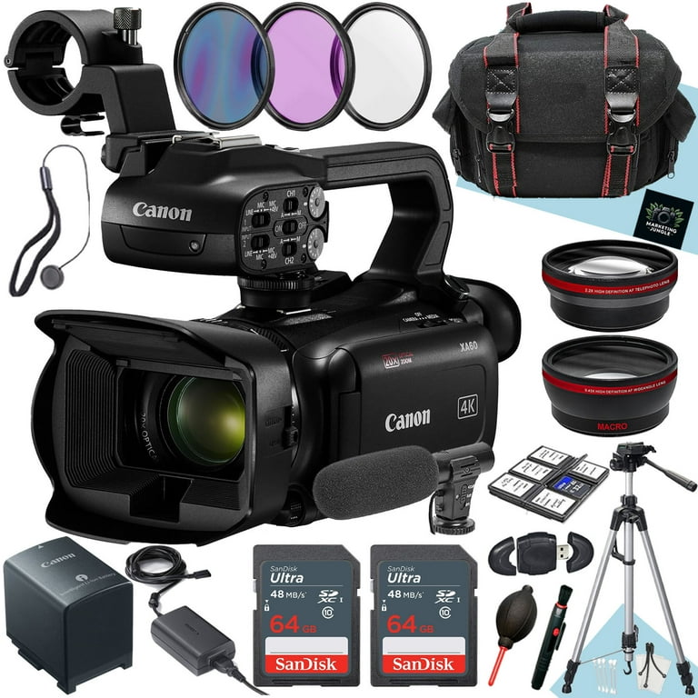 Canon XA60 Professional UHD 4K Camcorder + 2PC 64 GB Memory +