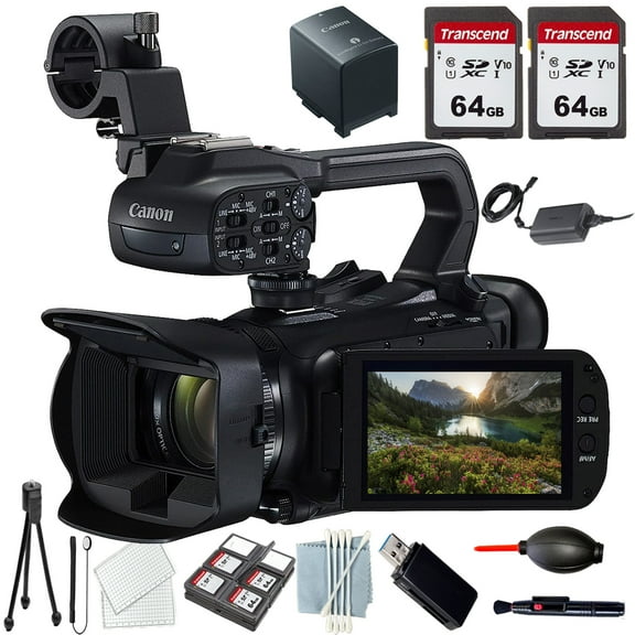 Canon XA60 Professional UHD 4K Camcorder + COMMANDER Starter Kit +2x64GB Memory Card