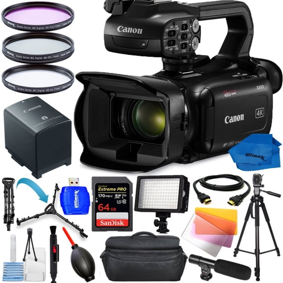 Canon XA60 Professional UHD 4K Camcorder (International Model) PAL - 14PC Accessory Bundle