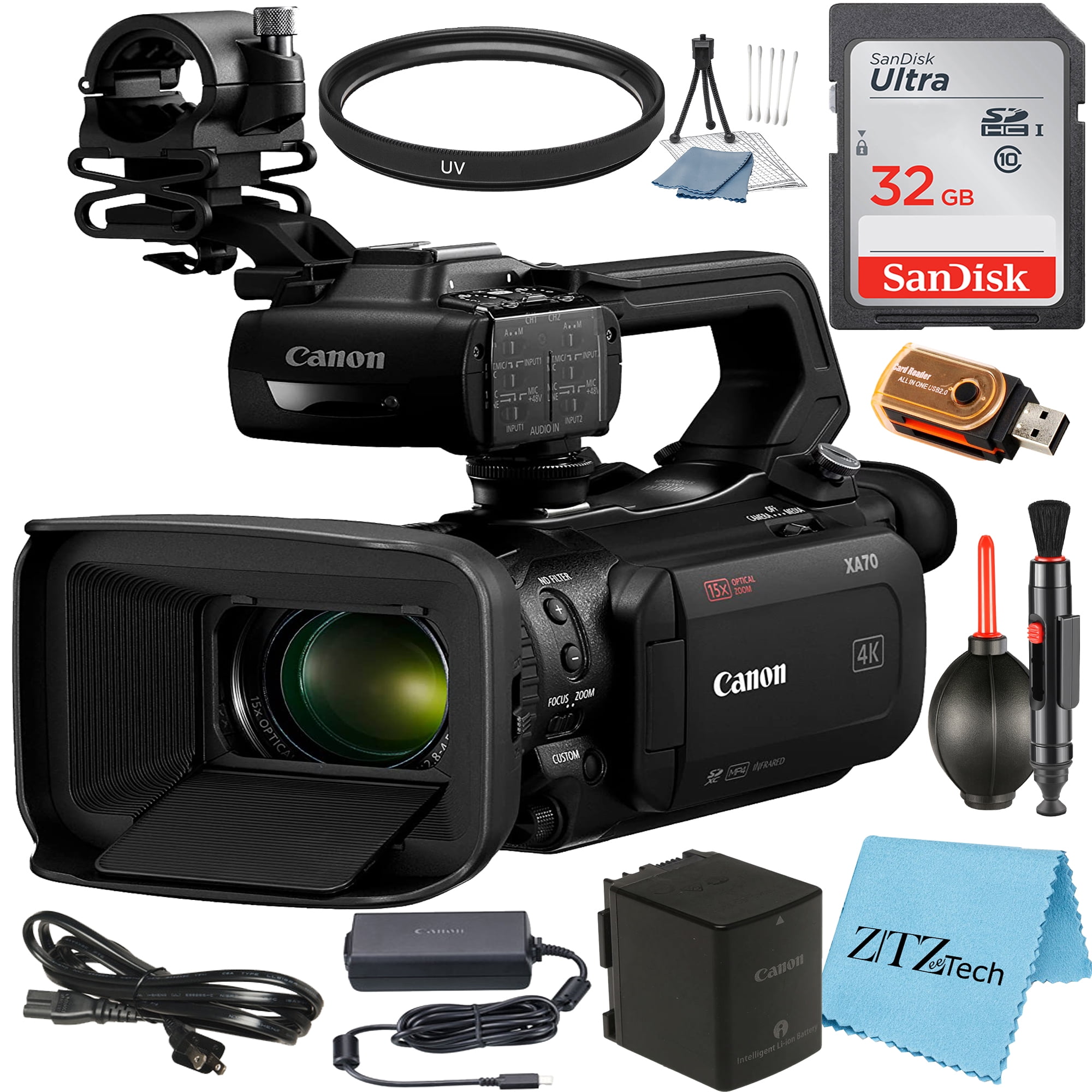 Canon XA70 UHD 4K30 Camcorder, Dual-Pixel Autofocus, 32GB