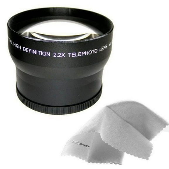 Canon XL-2 2.2x High Definition Telephoto Lens (72mm) Made By Optics + Nwv Direct Micro Fiber Cleaning Cloth