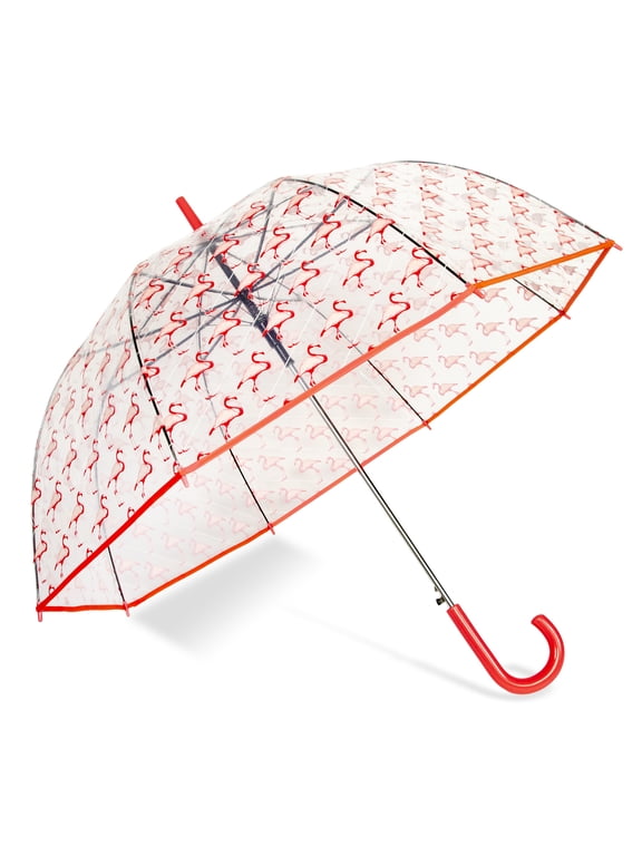 Canopi by ShedRain 52" Auto Open Bubble Rain Umbrella - Printed Pink Flamingos