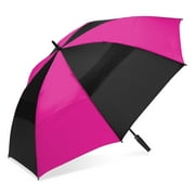 Canopi by ShedRain Auto Open Vented 58" Golf UPF 50+ Rain Umbrella - Black and Hot Pink
