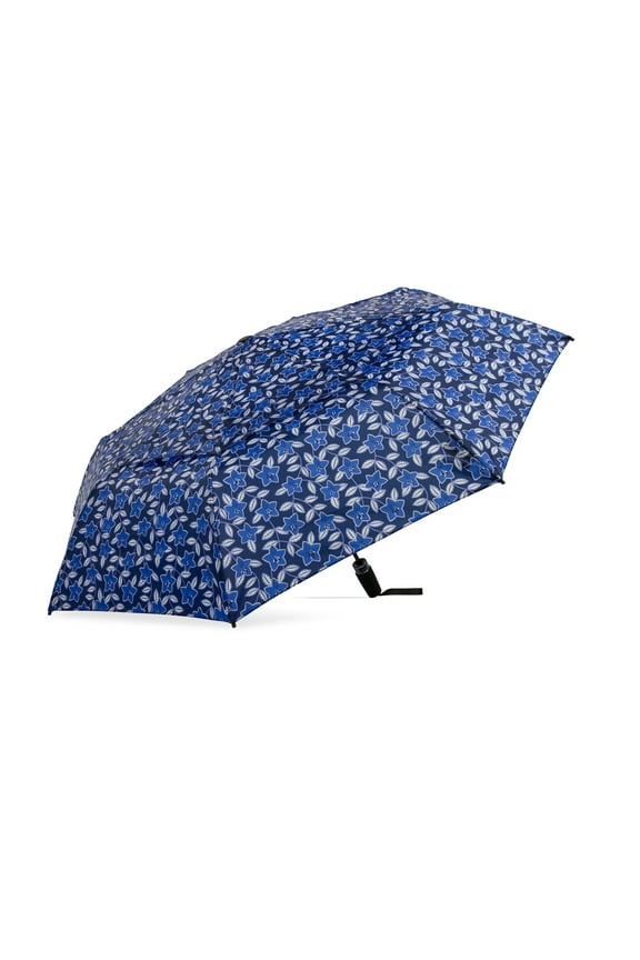 Canopi by ShedRain Windpro Vented Auto Open Auto Close 47" Printed Rain Umbrella - Blue Floral