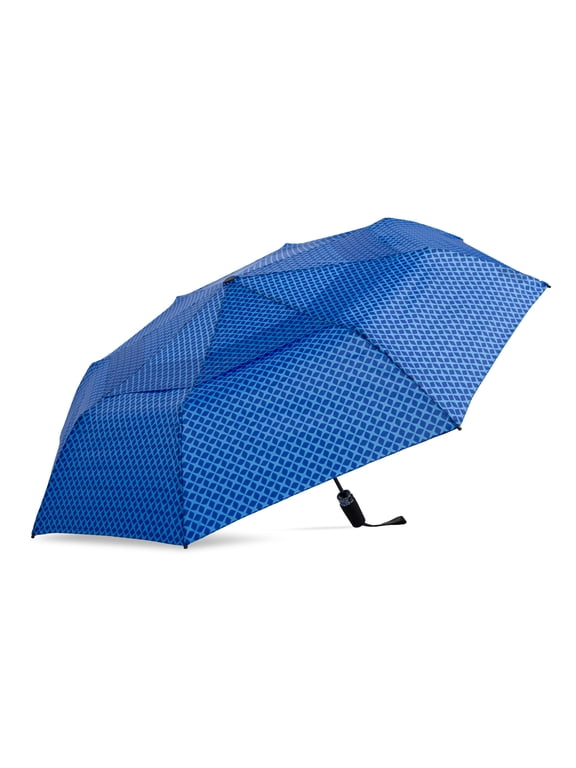 Canopi by ShedRain Windpro Vented Auto Open Auto Close 47" Printed Rain Umbrella - Blue Marquis