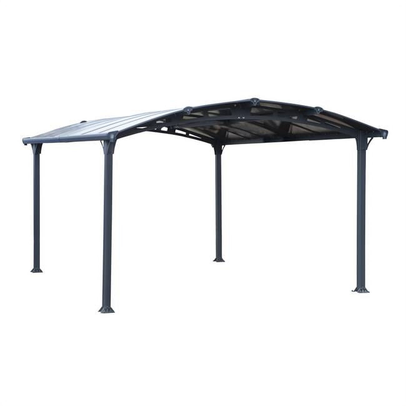 Arcadia 12' x 14' Gray Polycarbonate and Metal Carport Kit