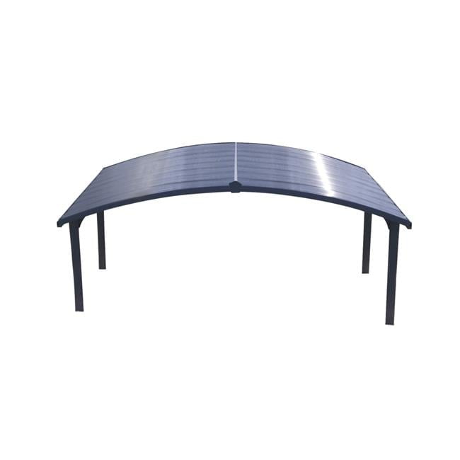 Arizona Wave Gray Double Arch Carport with Corrugated Roof Panels