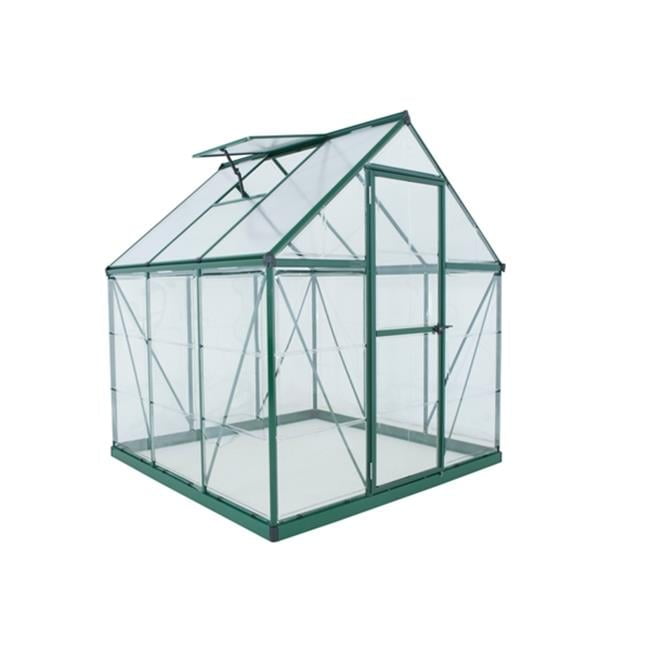 Palram 6' x 6' Green Polycarbonate Greenhouse with Aluminum Frame