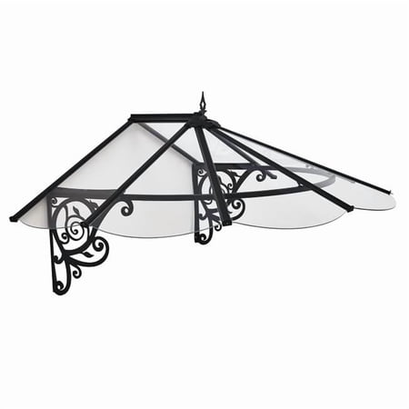 Canopia Lily Door Awning - Clear & Black - 49 x 69 x 31 in.