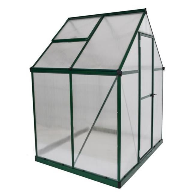 Mythos 6' x 4' Green Polycarbonate and Aluminum Greenhouse Kit