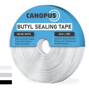 Canopus Butyl Seal Tape, White, 1/8-in x 3/4-in x 30-ft, Heavy Duty, Waterproof, Rubber Tape to Seal RV, Boat, Home Pipes and Car Windows Leaks