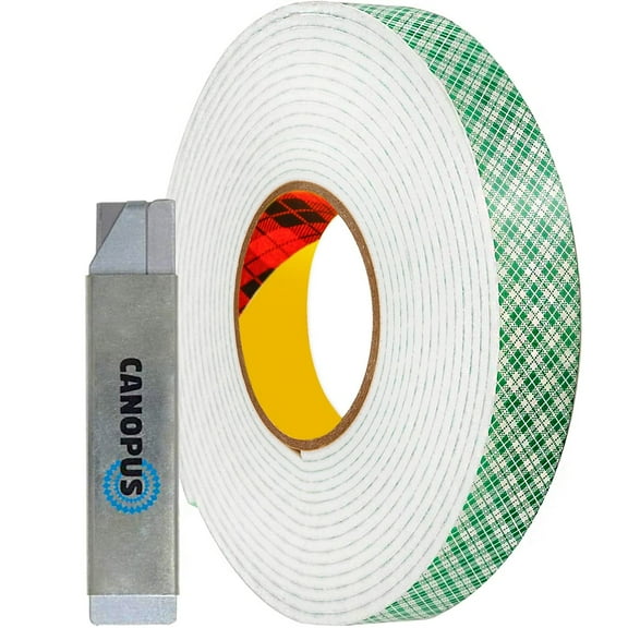 CANOPUS Double-Sided Foam Tape 4016, Heavy Duty Adhesive Mounting Tape for Craft & Card Making, 1 in x 5 yd, 1 roll