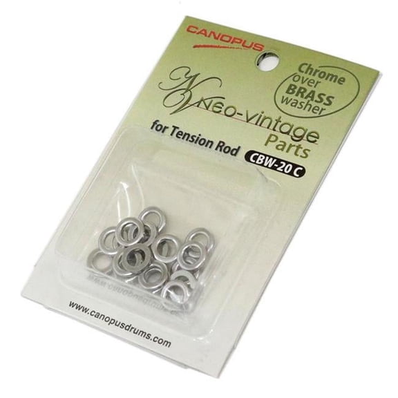 Canopus Drum Hardware 3725007 Chrome Over Brass Tension Rod Washers - 20 Piece
