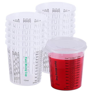ABN Automotive Paint Mixing Cups - 100pc 64oz Plastic Measuring Cups 12pc  Lids 