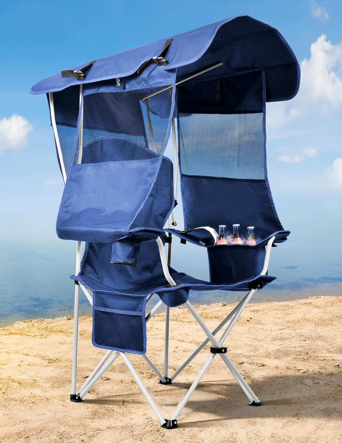 Camping chair with canopy 2025