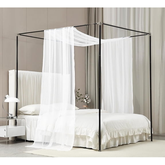 Canopy Bed Curtains White Bed Canopy Drapes Sheer Curtain Bed Scarf 1 Curtains Panel for Full Queen Size Bed décor